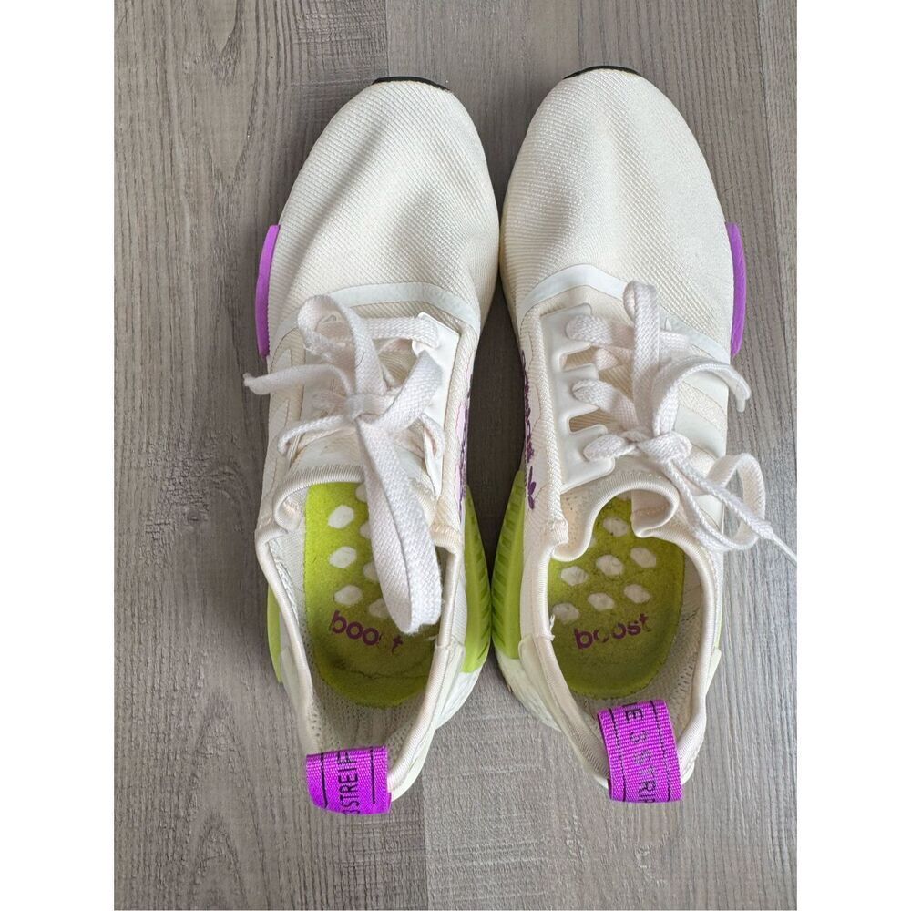 Adidas NMD R1 Boost Men’s Running Shoe Sneaker Size 9 Semi Solar White D96626 - Picture 6 of 10